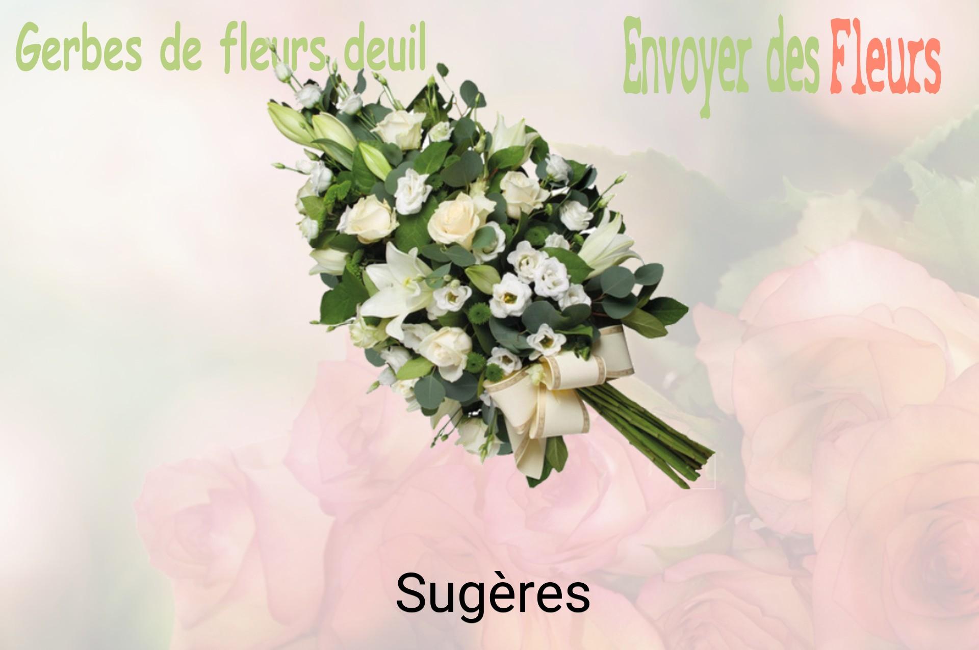Gerbe de fleurs de deuil livrée à Sugères